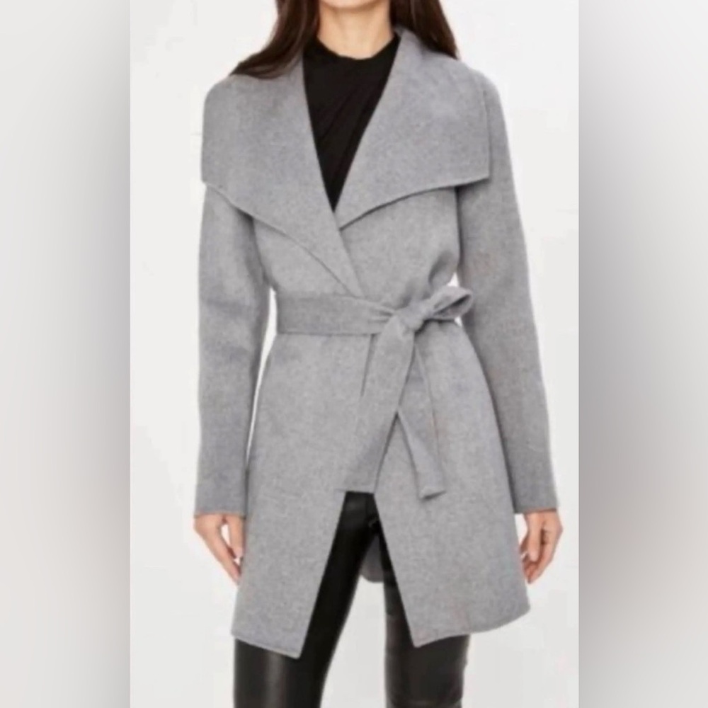 Harve Benard Gray Belted Coat